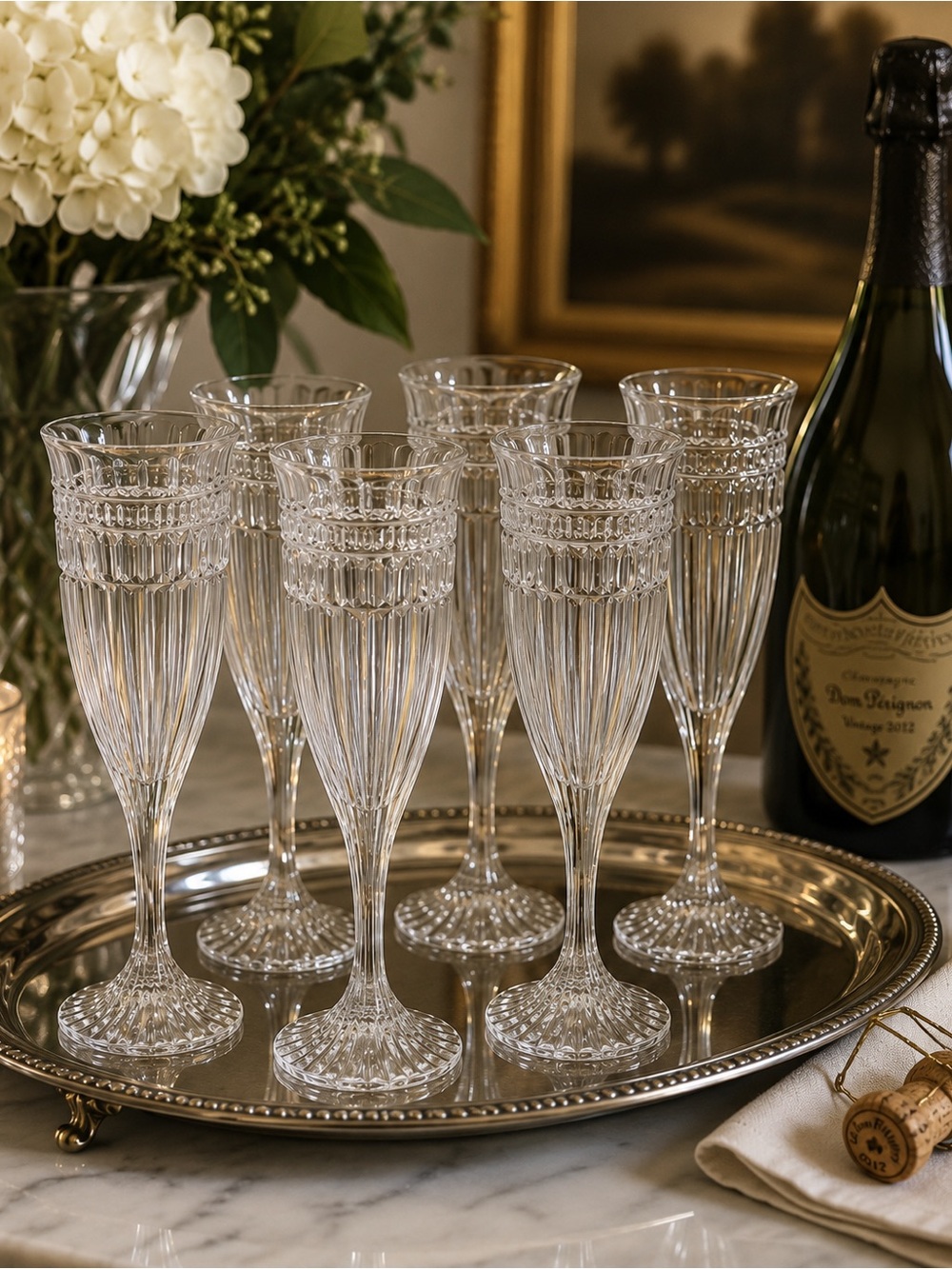 Mikasa Titan Crystal Champagne Flutes | Retired Pattern | Vintage Toasting Glass